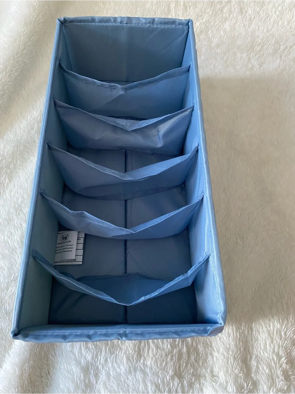 Lug Quilted Fabric Drawer Organizer - Light Blue set of 4